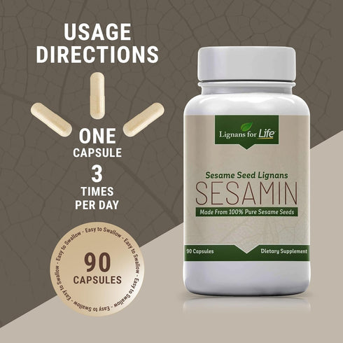 Lignans For Life Sesame Extract, 540 mg, Liver Health and Immune Support, 90 Capsules