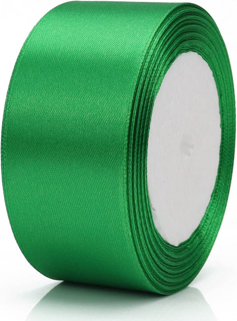 25 Yards 1-1/2 inches Wide Satin Ribbon for Wedding, Party and Gift Box Packaging (Green, 1-1/2")