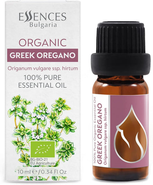 Essences Bulgaria Organic Greek Oregano Essential Oil 1/3 Fl Oz | 10ml | 100% Pure and Natural | Therapeutic Grade Oil