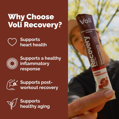 Packets Inflammation 15 Count Voli Recovery - Post Workout Superfood Powder | Plant-Based Drink Mix with Curcumin
