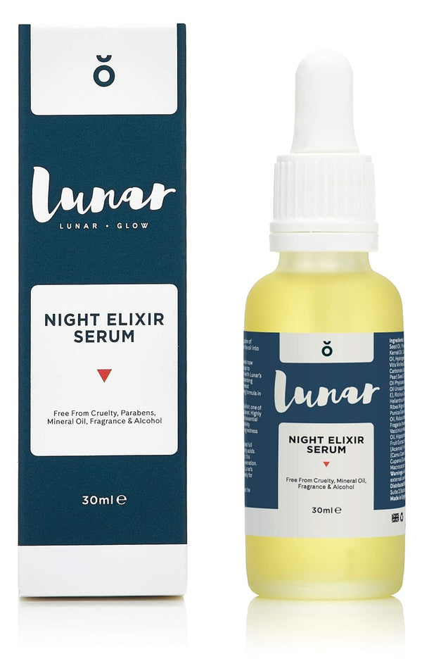 Night Elixir Serum by Lunar Glow, Anti Aging Night Repair Serum for Face and Skin, 1 fl. oz