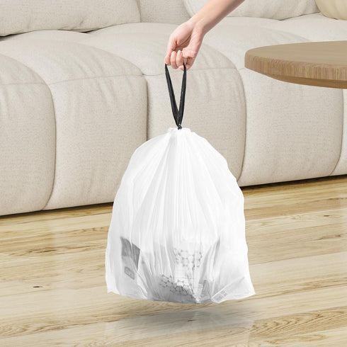 120 Count 1.6 Gallon Mini Drawstring Trash Bags - Small Garbage Bags by KSSKSS for Home Office