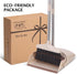 Set 1-Pack Broom and Dustpan with Long Handle, Light Weight Stainless Steel Poles Stand Upright Dustpans with Broom
