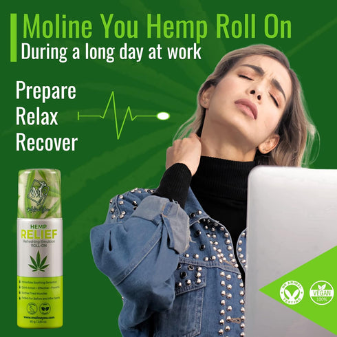 Natural Powerful Hemp Roll On for Joint & Muscle Discomfort - Formula with Hemp Oil Extract, Arnica, Menthol (Roll On 3