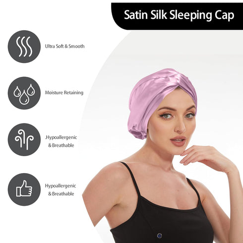 Silk Satin Bonnet for Women: Hair Care Gift for Daily Travel Life, Sleep Essentials Gifts for Christmas, Valentine's