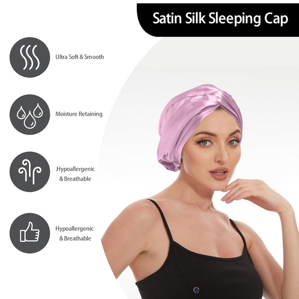 Silk Satin Bonnet for Women: Hair Care Gift for Daily Travel Life, Sleep Essentials Gifts for Christmas, Valentine's
