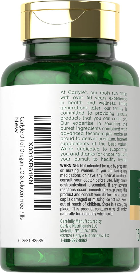 Carlyle Oregano Oil Extract | Max Potency | 150 Softgel Capsules, Non-GMO