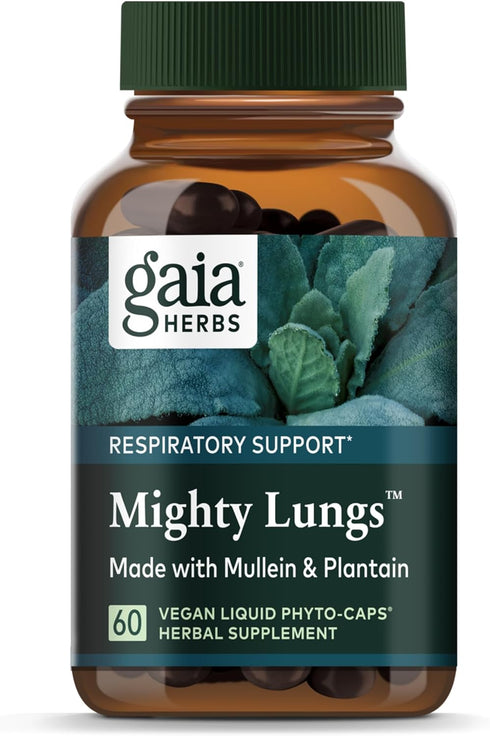 Gaia Herbs Mighty Lungs Supplement, 60 Vegan Liquid Phyto-Capsules for Lung & Respiratory Health Support