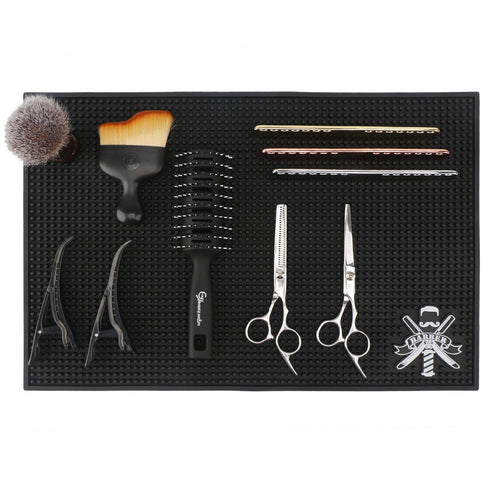Segbeauty Barber Mat for Clippers, 11.8 x 17.5 inches Anti-Slip Flexible Rubber for Salon Tools
