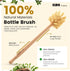 14in Bottle Brush with Extra Long German Beechwood Handle, Strong Hemp Bristles for Cleaning Wide Mouth Jars, Glasses,