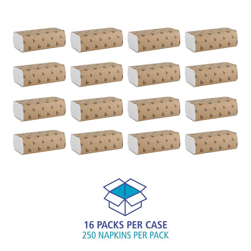 Boardwalk Multifold Disposable Bathroom Paper Hand Towels, 1-Ply, 9 x 9.45, 250 Towels/Pack, 16 Packs/Carton, White