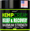 Natural Hemp Cream for Joints, Back, Neck, Elbows, with Hemp + Turmeric + Arnica, 4 fl oz, Made in The USA