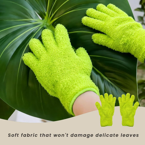 Wzttdm Set, 2 2 Leaf Cleaning Tongs, Microfiber Gloves for Plant Dusting, Plants Cleaning Include PCS Plant Leaf