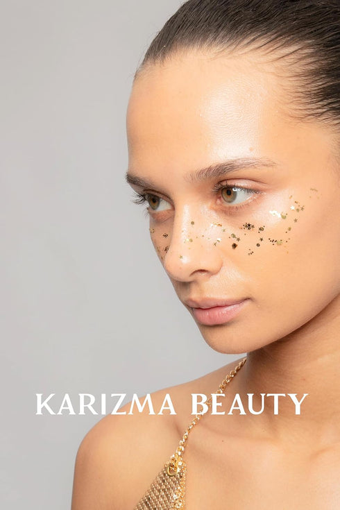 KARIZMA 24K Gold Glitter, 10g Chunky Face, Hair, Eye & Body Glitter for Women, Rave & Festival Accessories