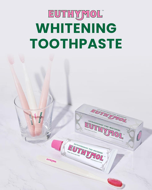 EUTHYMOL Whitening Toothpaste (3.7 fl oz) - Stain Removal in 2 Weeks, Freshness for Sensitive Gums & Teeth
