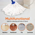 Superio String Mop, Cotton Mop for Hardwood Floor Cleaning, Self Wringing Mop for Home, Kitchen, Blue Heavy Duty