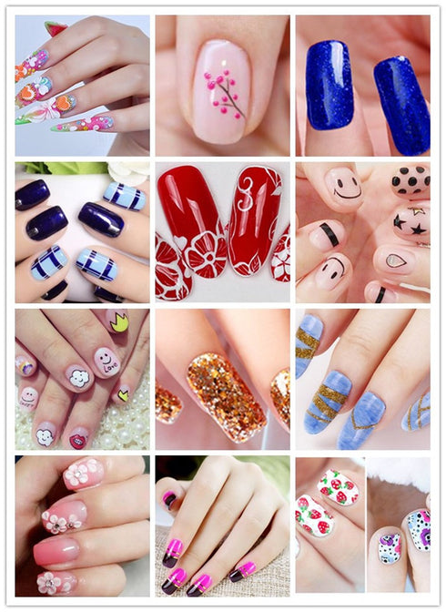 Nail Art Kit with 30 Striping Tape, 4 Striping Roller Box, 12 Colors Rhinestones, 5 Dotting Pens & 15 Brush Set