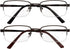 Yogo Vision Set of 2 Bifocal Half Rim Reading Glasses for Men and Women, Quality Spring Hinge, +4