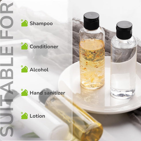 LISAPACK 3.4 oz Travel Bottles for Toiletries, TSA Approved Plastic Containers for Shampoo Conditioner, Leak Proof Mini