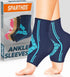 Sparthos Ankle Compression Socks (Pair) – Ankle Brace with Arch Support for Men and Women – Sports Foot Sleeves (Blue-S)