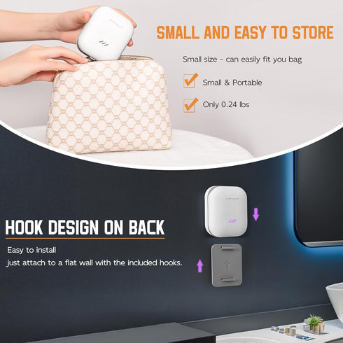 Toothbrush Sanitizer Case with UV-C Lights, Dryer Heating, Portable Toothbrush Cover for Home & Travel