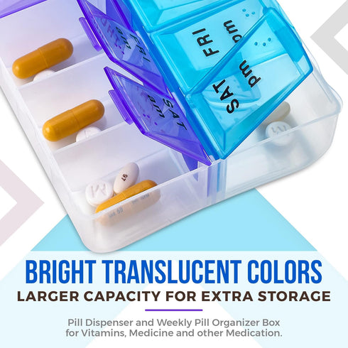Pack 2 MEDca Weekly Pill Organizer, Twice-a-Day