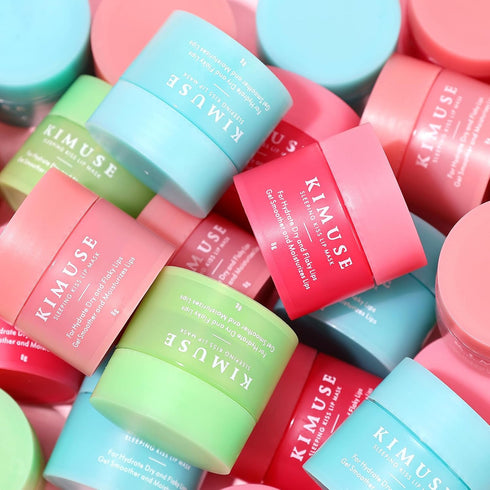 KIMUSE Lip Sleeping Mask Set - Overnight Treatment for Cracked Dry Lips, Intense Hydration with Shea Butter (SET)