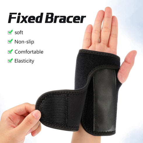 2 Pieces Carpal Tunnel Wrist Braces for Night Sleep Support, Wrist Splint Stabilizer for Carpal Tunnel Relief (Black)