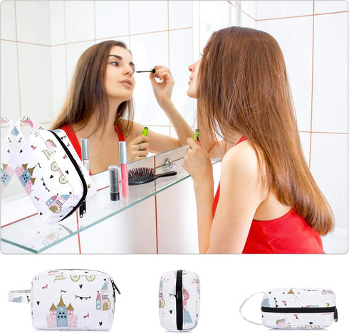 HUA ANGEL Travel Makeup Bag, Large Capacity Cosmetic Bag for Women, Waterproof Toiletry Organizer