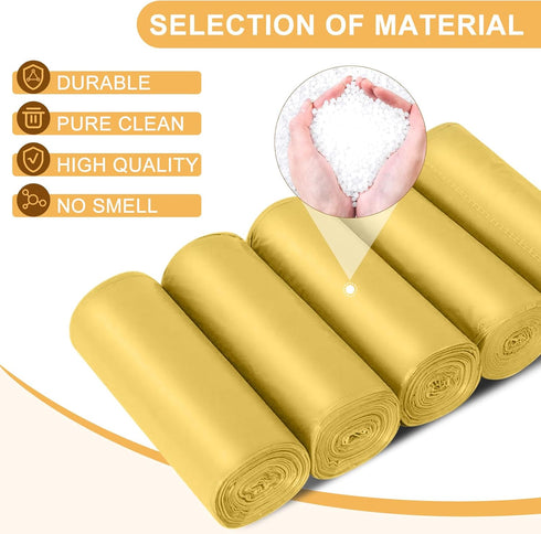 5 Rolls Small Trash Bags, 2.6 Gallon, 100 Count, Durable Plastic Bags for Kitchen Office Home