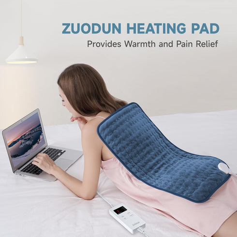Heating Pad for Back Pain Relief, ZUODUN Electric Heating Pads with 6 Heat Levels, Auto Shut Off, Moist Heat Therapy,