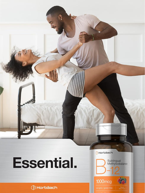 Horbaach Vitamin B12 Sublingual 1000 mcg, 400 Fast Dissolve Tablets, Natural Berry Flavor, Vegan, Gluten Free
