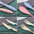 Knives Spoons and Forks Set, Wheat Straw Cutlery Set, Reusable Flatware Set for 4, Utensils for Party, Travel, Work, Picnic, Camping or Daily Use (1) by Zoyiancy