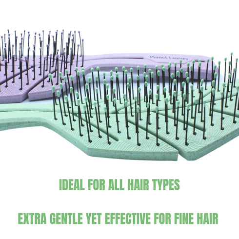 Eco-Friendly Hair Brush with Extra Soft Bristles, Vented Detangler for Wet and Dry Hair, Sky Color