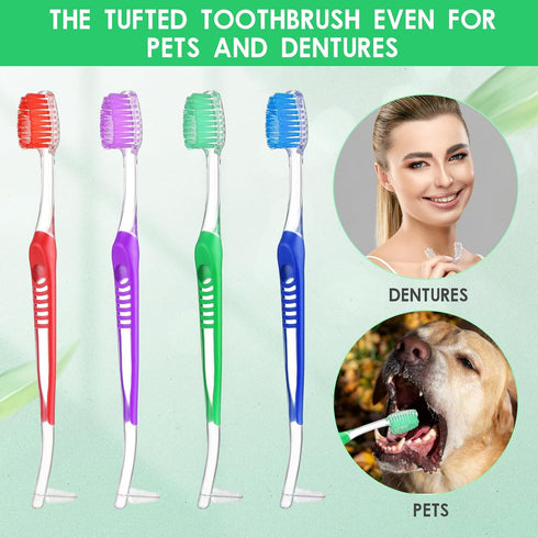 4 Pack Braces Brushes for Teeth, Orthodontic Toothbrush with Interproximal Head, Double Ended Soft Bristles