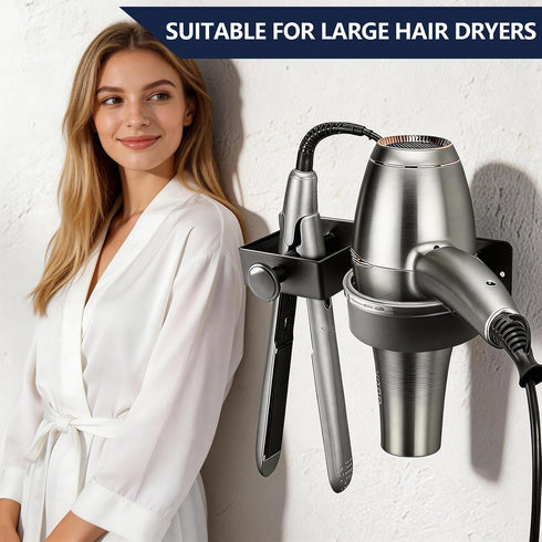 Orepzinc Hair Straightener Holder Wall, Thickened Blow Dryer Holder Wall Mounted Stainless Steel Hairdryer Holder