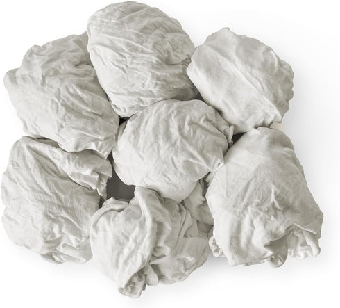 Premium White Knit Cotton T-Shirt Cloth Wiping Rags - Shop Cleaning TShirt Cloths in a, Staining & Finishing Rag for Auto, Grease, Paint & Wood (2 Pounds Bag)