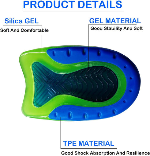 StarJungle (1 9.5-13 8.5-12)) Premium Heel Pads for Women Men Shoes, Heel Cups for Plantar Fasciitis, Bone Spurs, Pain