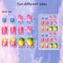 SIUSIO 120 Pcs Children Acrylic Fake Nails, Press on Pre-glue Full Cover Glitter Gradient Color, Kids Set