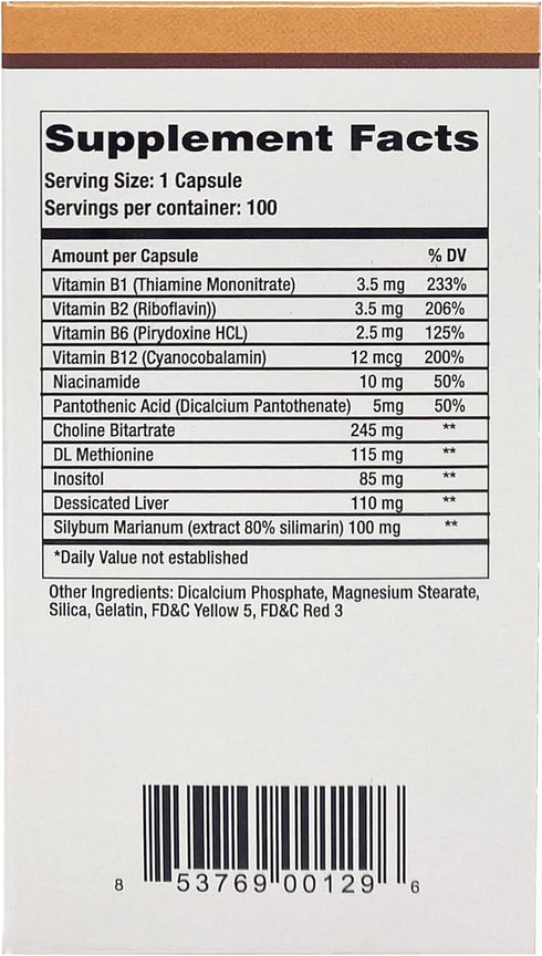 Liver Support Detox - Essential Vitamins & Nutrients, 100 Capsules