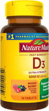 Nature Made Extra Strength Vitamin D3 5000 IU - 70 Sugar Free Fast Dissolve Tablets for Immune Health