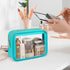 PACKISM TSA Approved Clear Makeup Bag - 3 Pack Upgrade Color-Edged Toiletry Bag for Various Storage Needs (Turquoise)