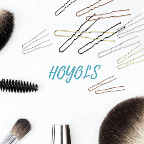 HOYOLS U Shaped Assorted Size Hair Bobby Pins, Metal Bun Clips with Ball Tips for Women Girls, 150 Count Bulk Pack