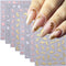 8 Sheets 3D Bronzing Flower Leaf Nail Stickers - Self-Adhesive Gold Silver Rose Gold Floral Leaves for Women
