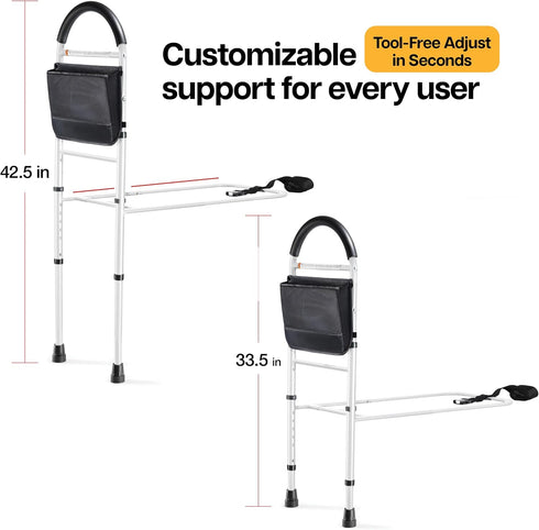 Medical king Bed Assist Rail Bed Rails Ror Seniors with Adjustable Heights with Storage Pocket Easy to get in or Out