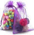 G2PLUS Purple Organza Bags, 4x6 in, 100PCS Drawstring Jewelry Pouches for Mother's Day Party Favors