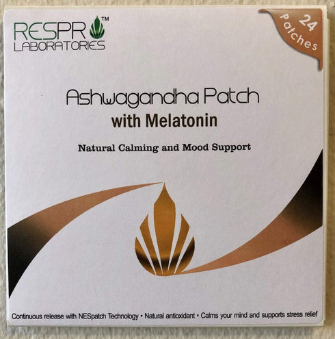 Respro Labs Natural Ashwagandha Patch with Melatonin - Continuous Release, 24 Patches