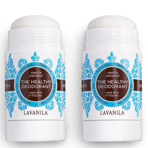 Lavanila Vanilla Coconut Deodorant for Women – 2-Pack (2 Oz Each) – Natural Aluminum Free Solid Stick, Vegan, Made in