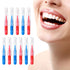150 Pieces Interdental Brush Toothpick, Oral Interdental Brush Flosser Cleaners, Red, Blue, 0.1 Inch