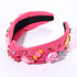 Knotted Headband for Women - Lollipop Candy Charms Crystal Jeweled Top Knot Hairband, Funny Gifts for Girls